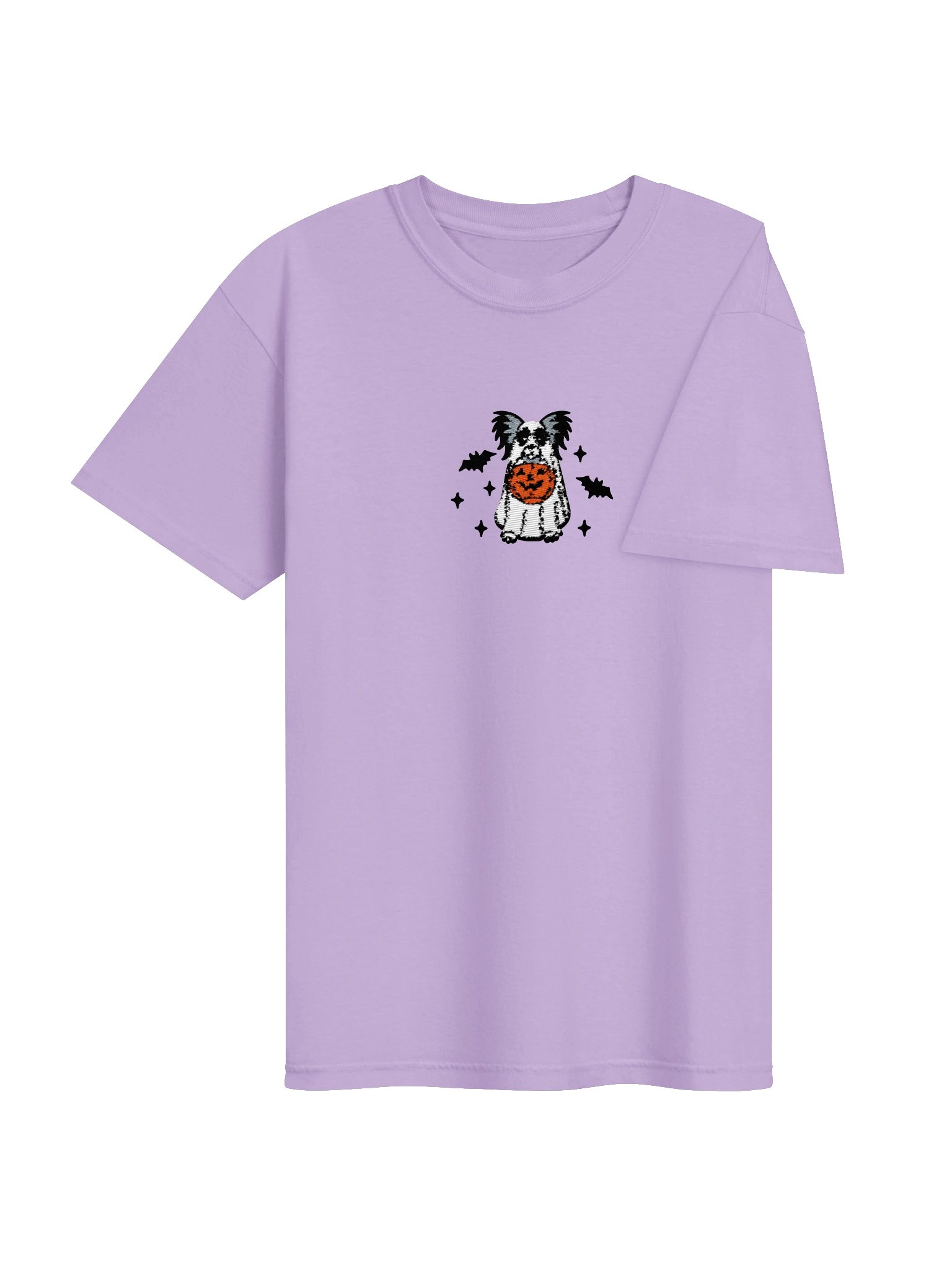 Halloween Papillon(Black & White) Embroidered T-Shirt product image (7)