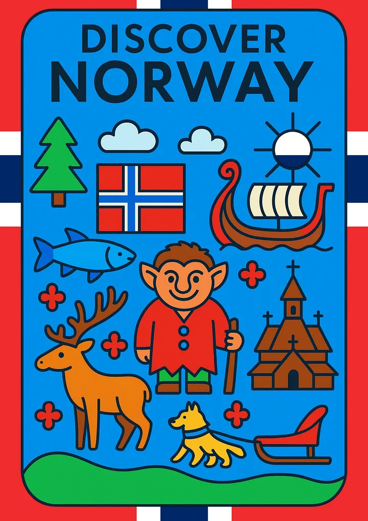 Free “Discover Norway” Poster 2 – European Wall Art Printable (A4 & US Letter PDF) product image (1)