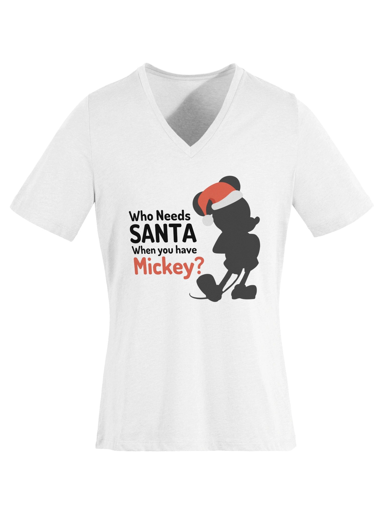 White Disney Who Needs Santa Womens V-Neck Tee product image (5)