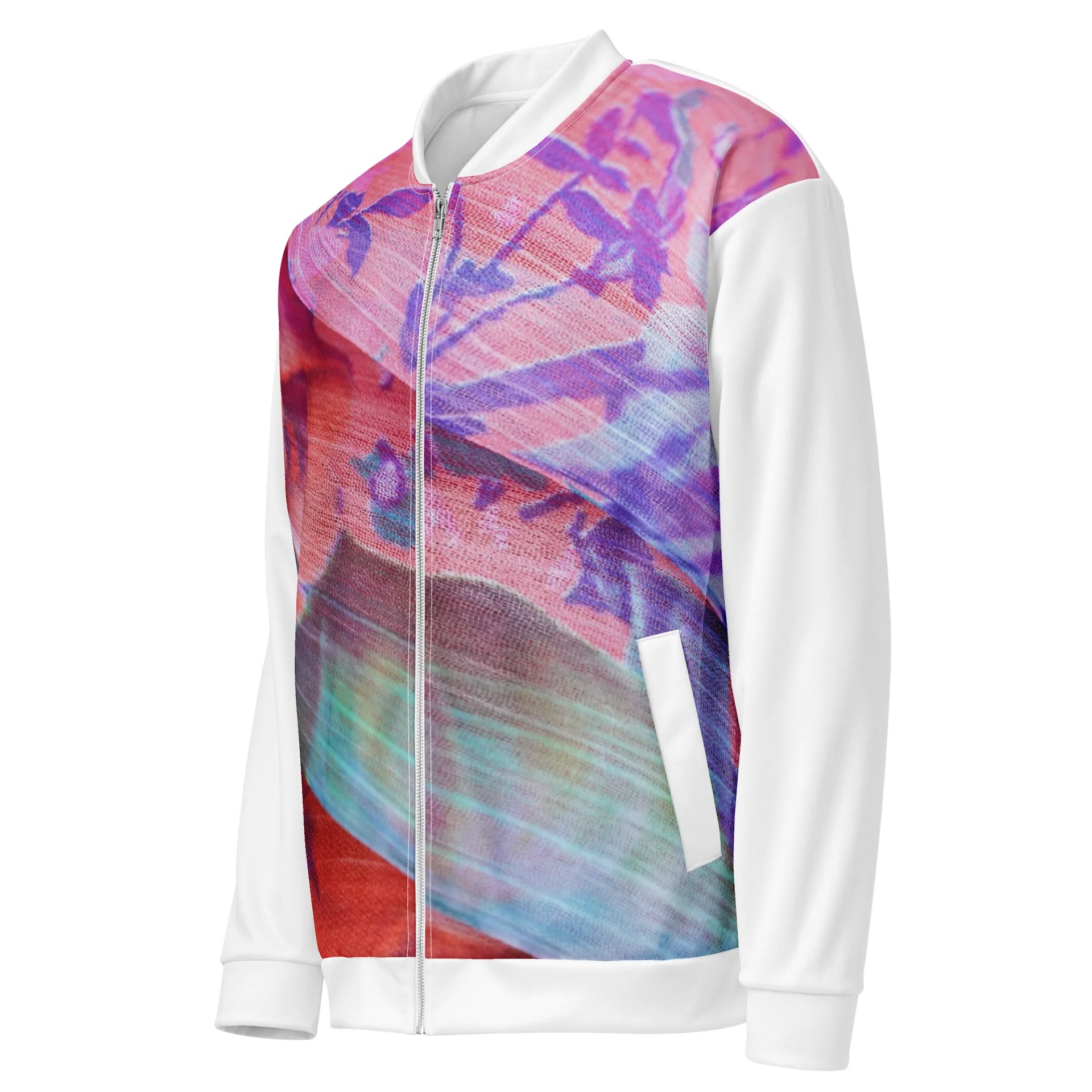 Paradise Breeze White All-Over Print Bomber Jacket product image (3)