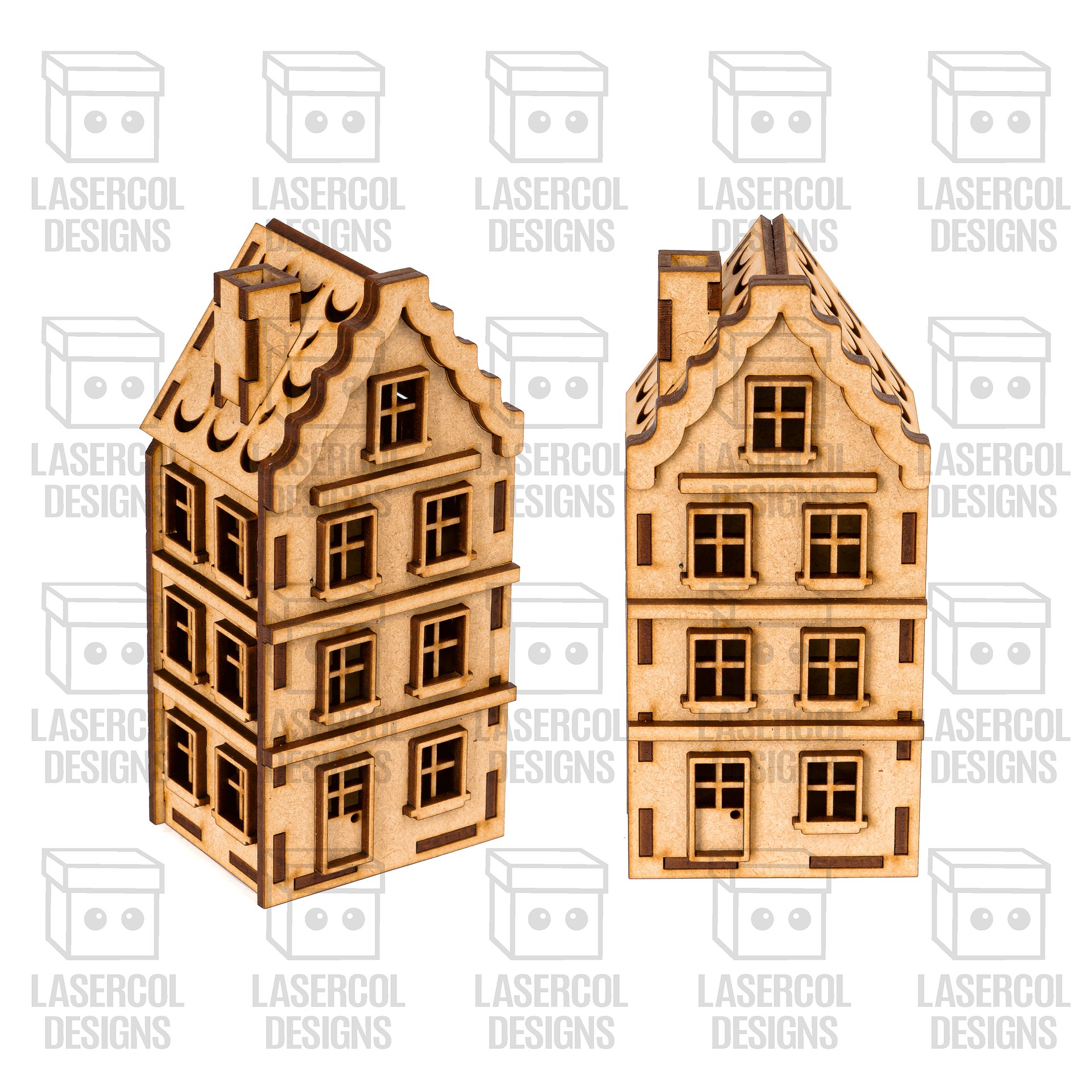 Christmas Houses Set 1 (5 Styles) - Laser Cut Files product image (4)