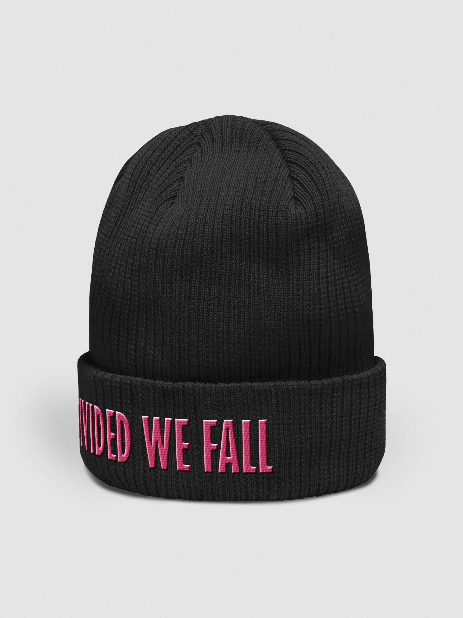 Divided We Fall - Pink - Beechfield Organic Ribbed Beanie product image (2)