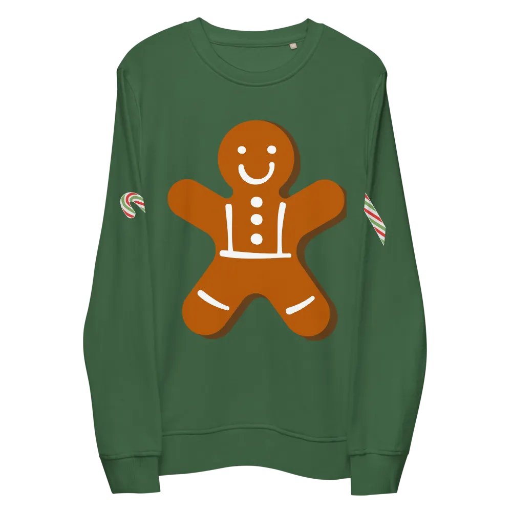 Smiley Gingerbread Man Organic Sweatshirt product image (5)