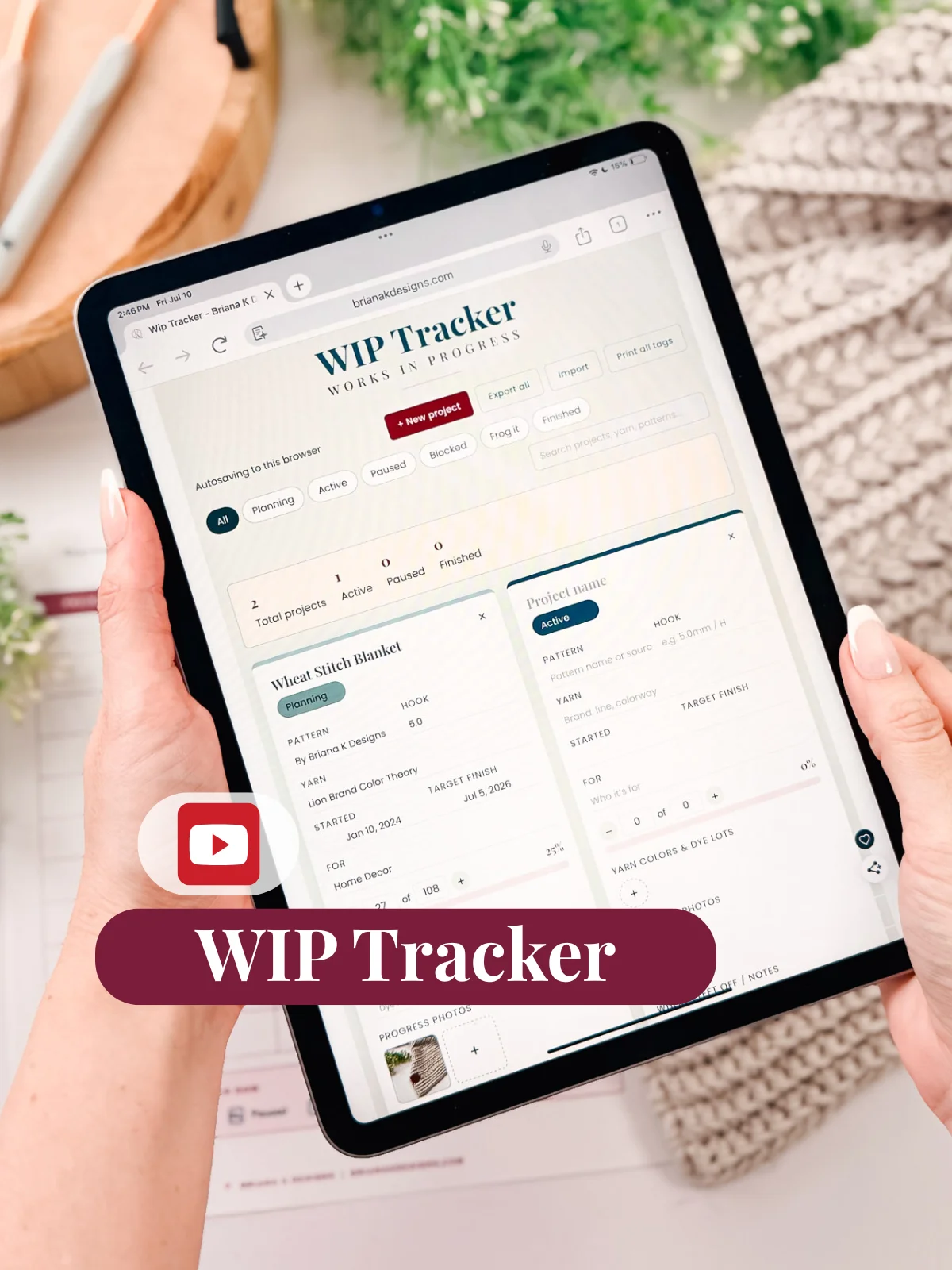 Briana K Crochet Companion: The WIP Tracker - Digital Crochet Project Organizer product image (5)