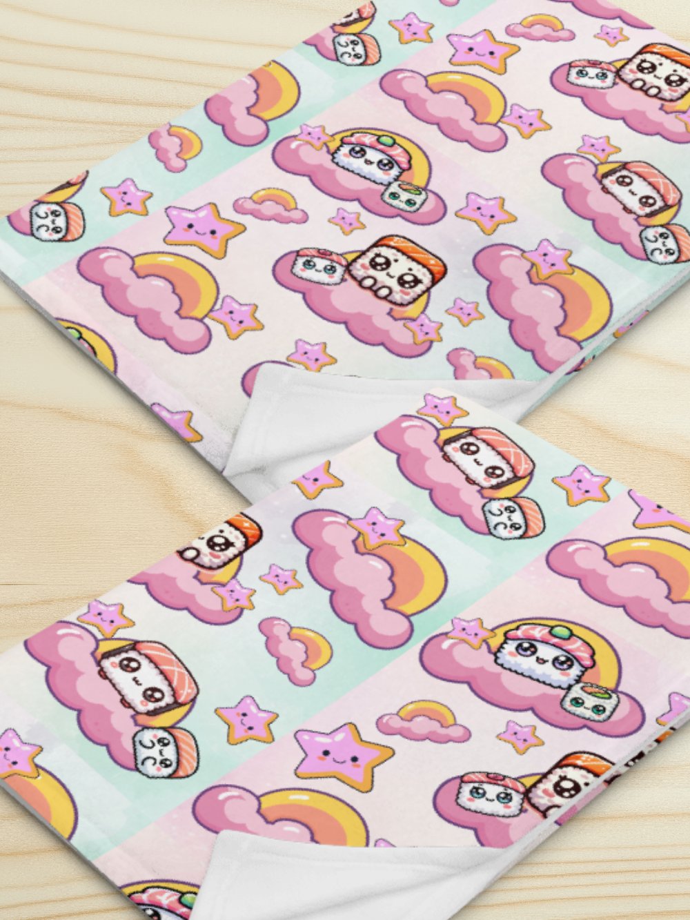 Sushi Stars and Clouds Throw Blanket product image (1)