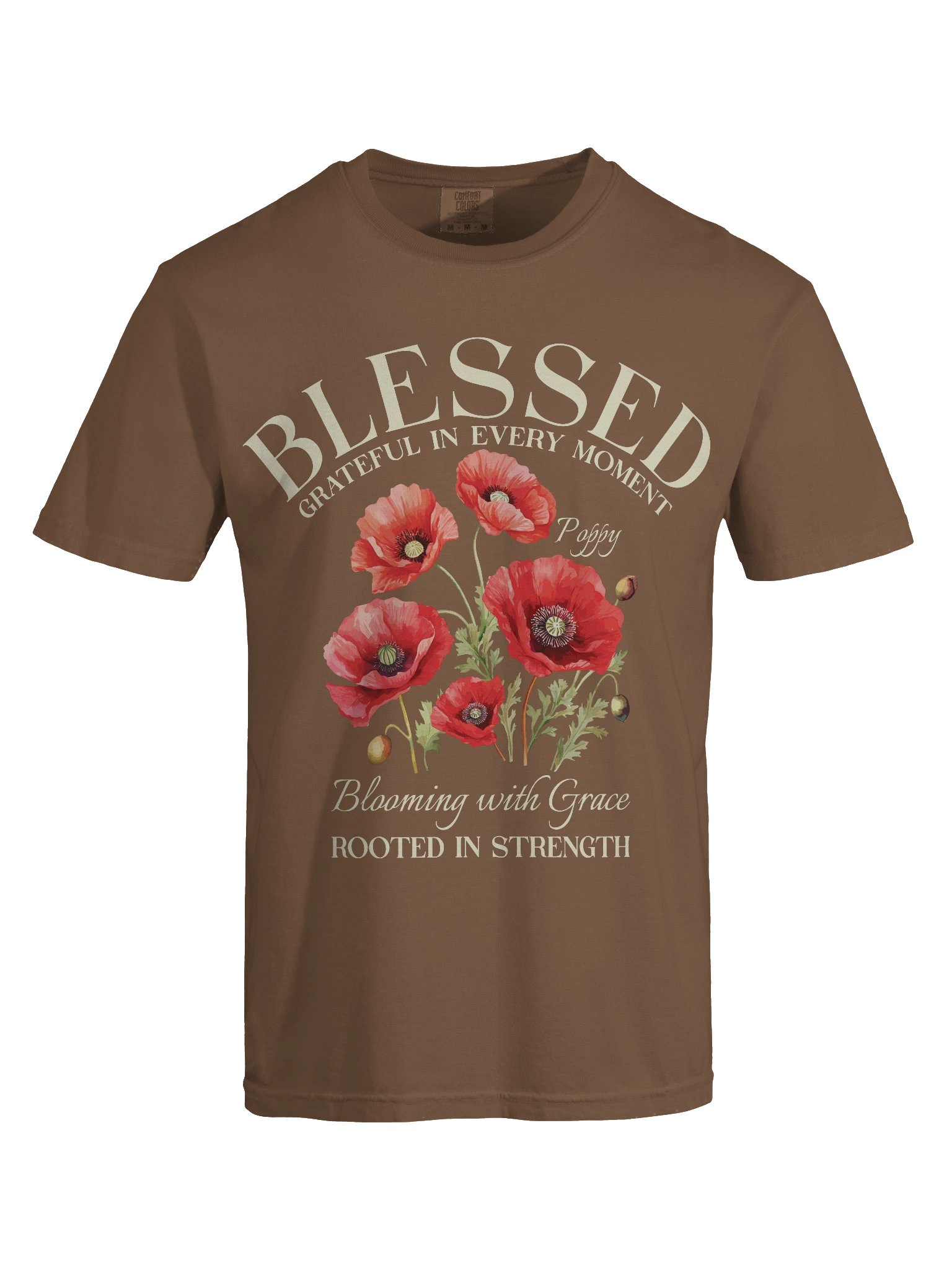 August Blessed Poppy Flower Shirt – Blooming with Grace, Rooted in Strength Graphic Tee product image (8)