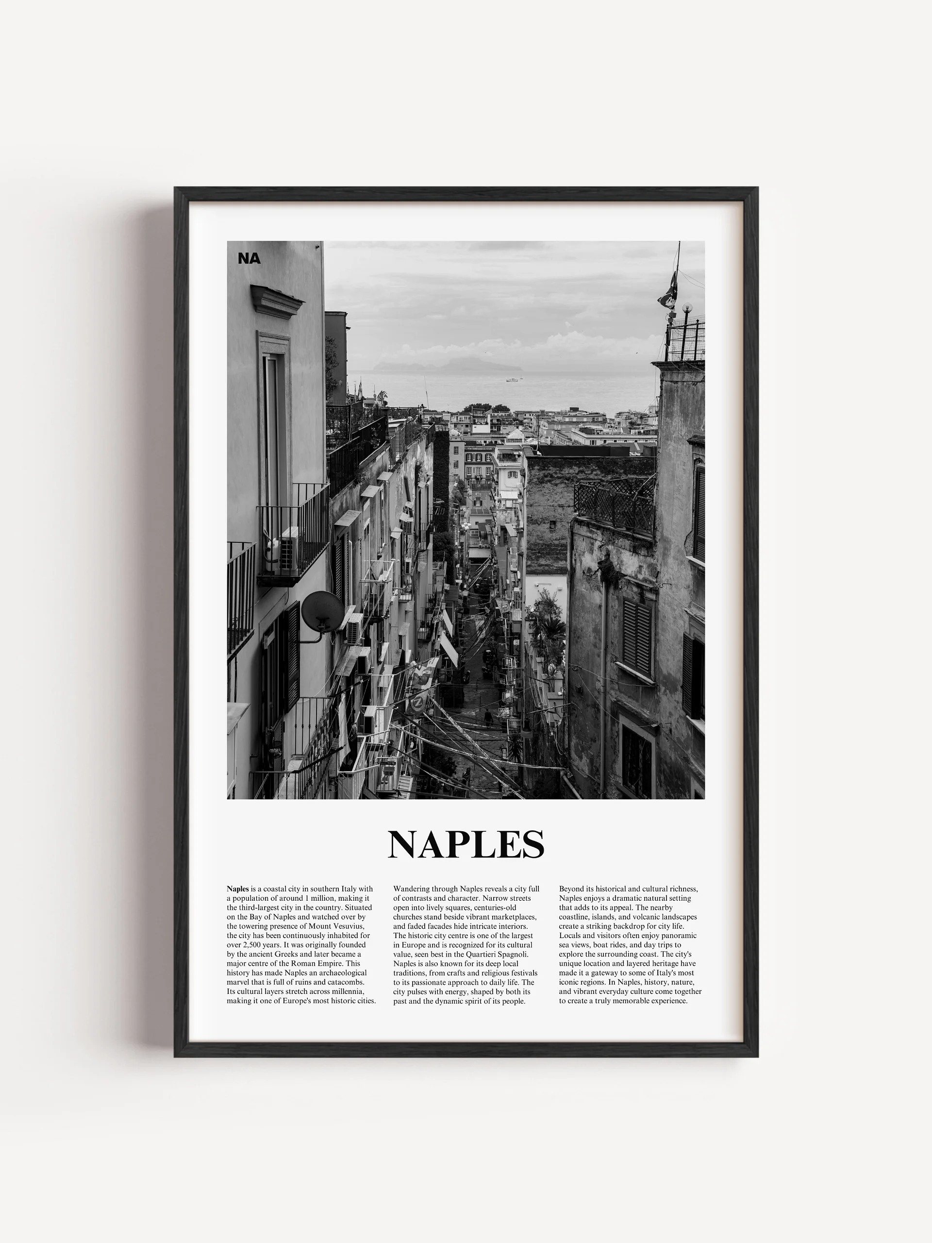 Naples 01 Newspaper Poster | Framed product image (1)
