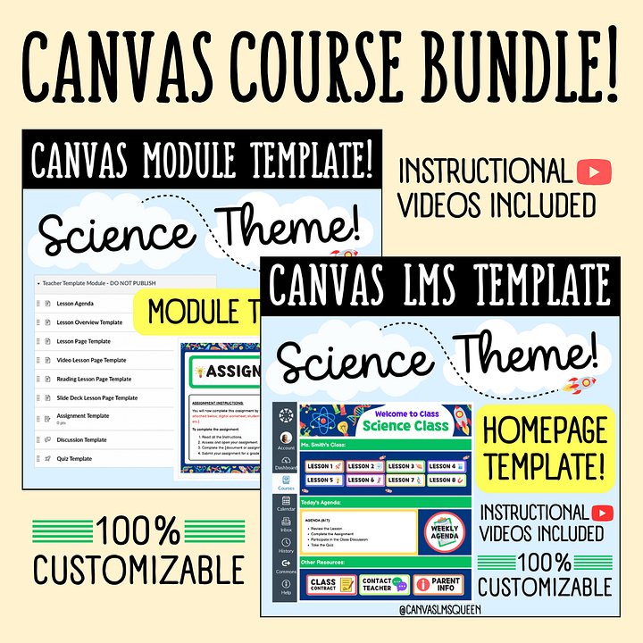 Canvas LMS Template - COURSE BUNDLE - Science Theme - 100% Customizable product image (1)