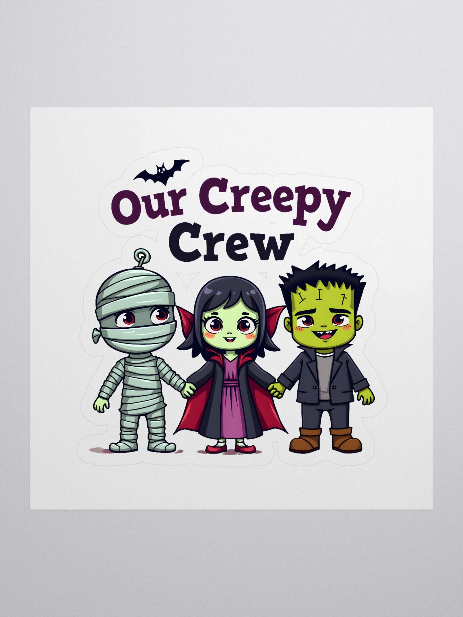 Halloween Creepy Crew Sticker Pack | Cute Spooky Characters Vinyl Stickers | Mummy Vampire Frankenstein Decals product image (2)