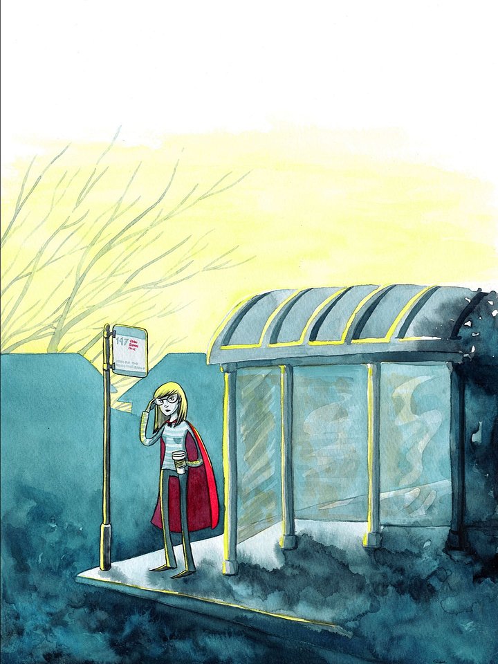 The Bus Stop Waiter ∙ Art Print product image (1)
