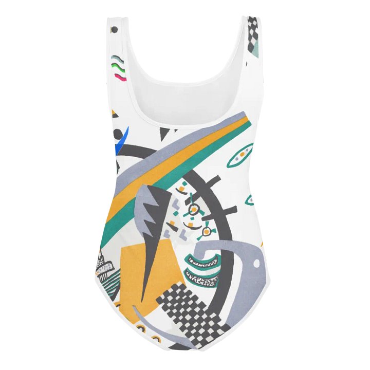 Abstract Lithographic Pattern Design Youth One Piece Swimsuit - V4 product image (2)