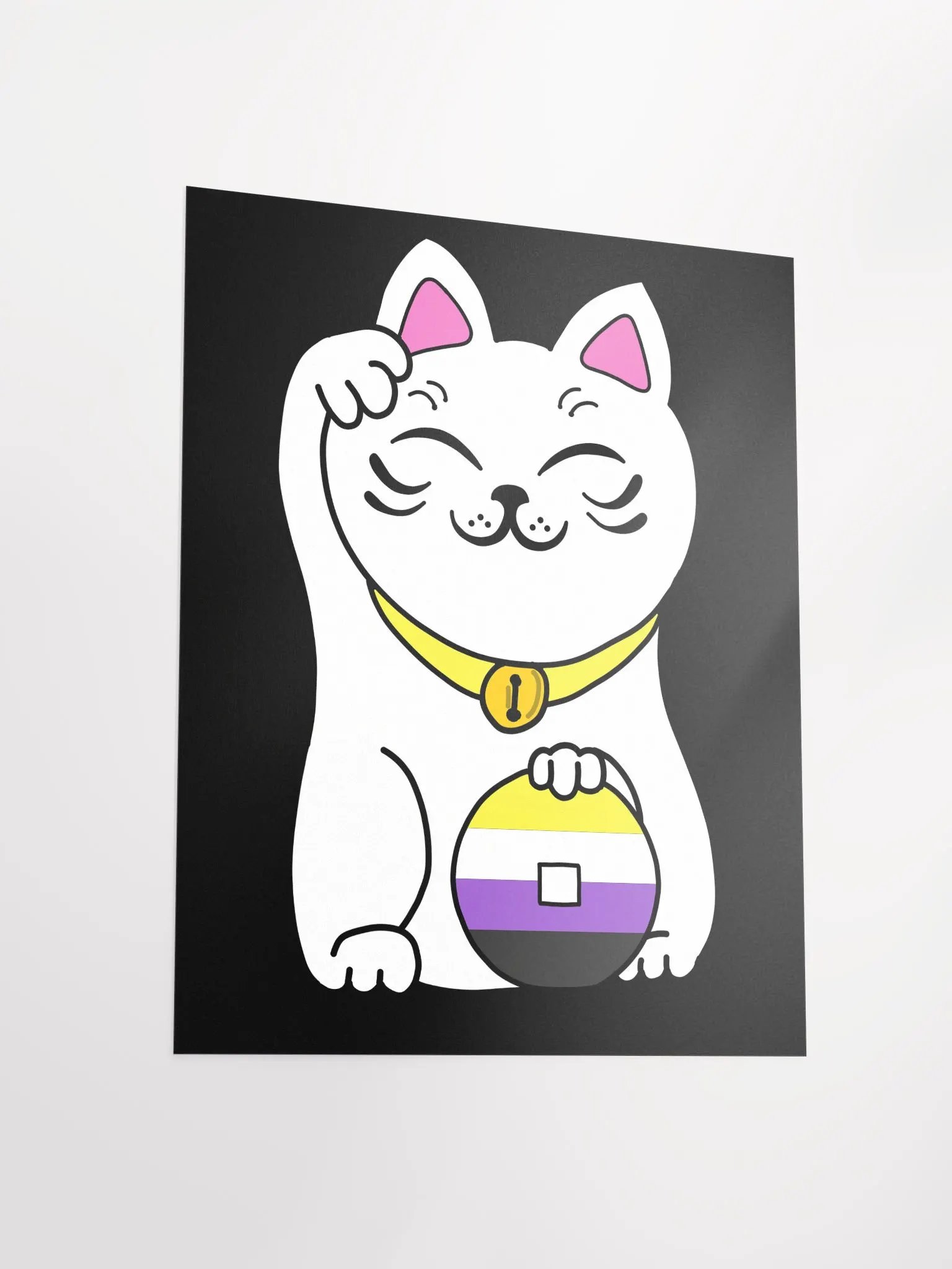 Maneki neko nonbinary pride poster product image (3)