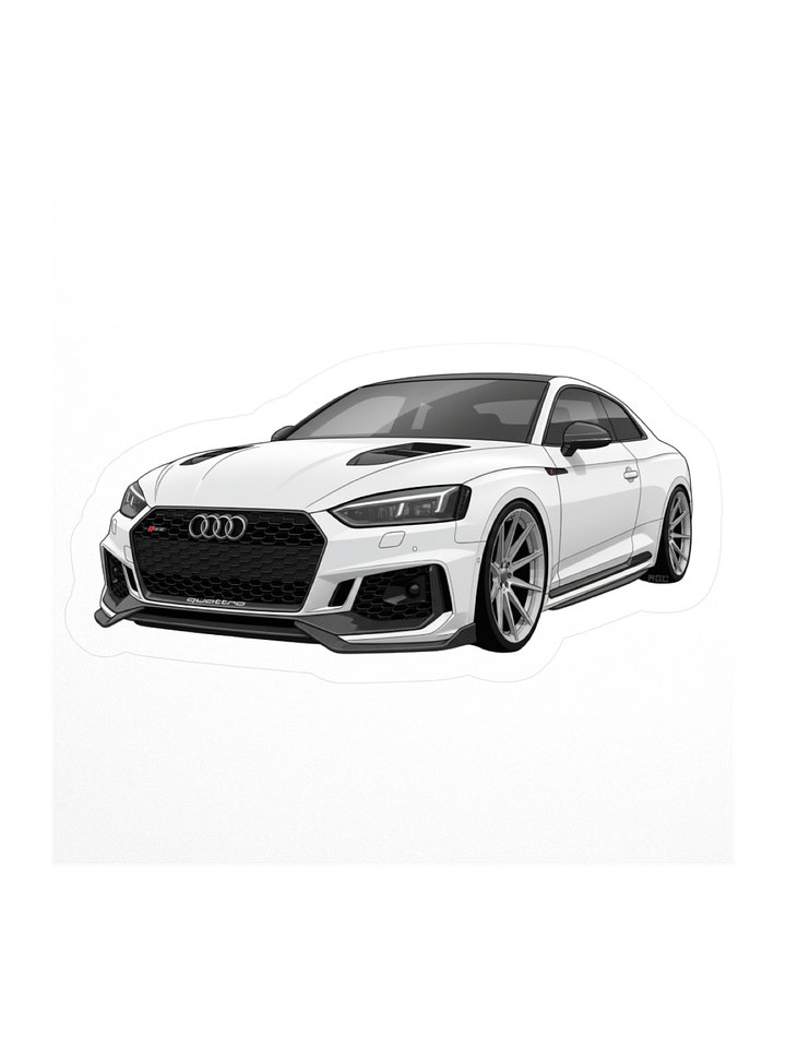 White Audi RS5 Sticker (Retro, Sketch, Silhouette) product image (1)