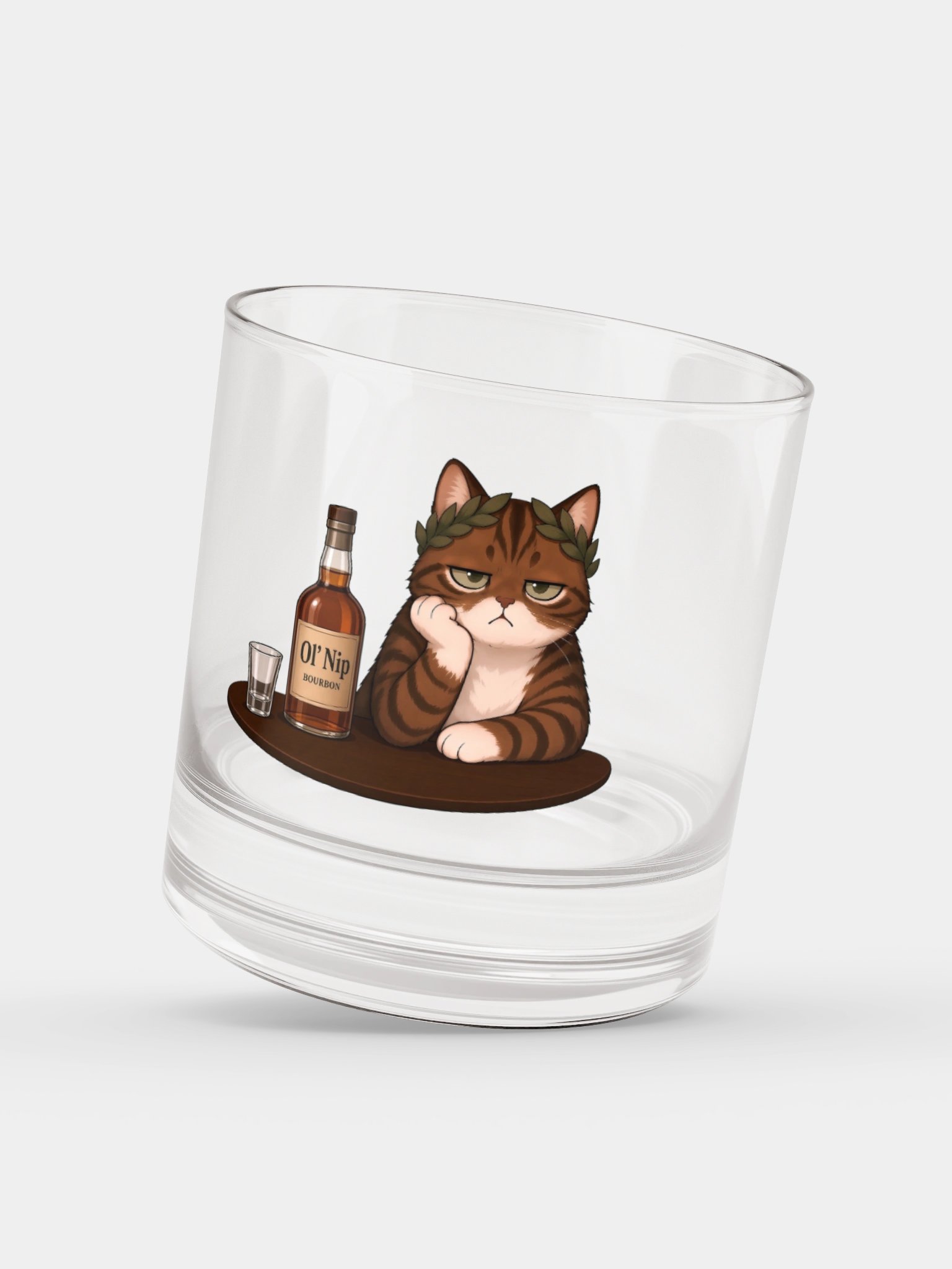 Socks the Sarcastic (Have a drink, or don't Whatever) Bourbon Glass product image (3)