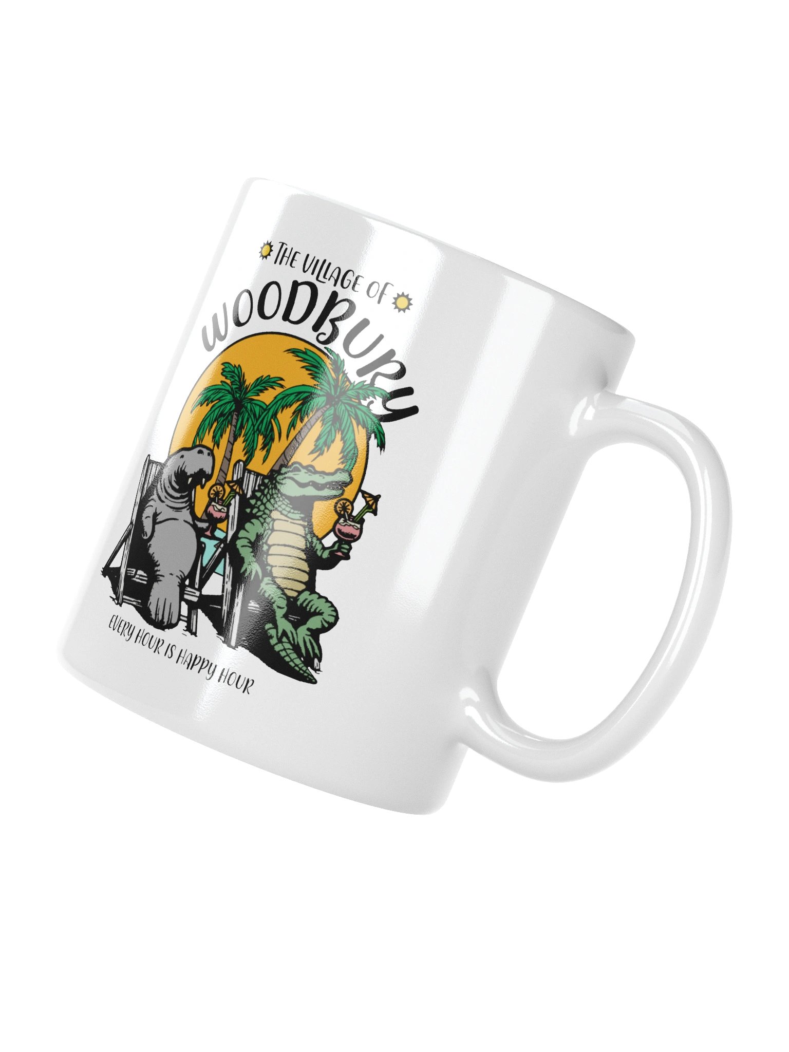The Village of Woodbury TV Florida USA Fun Manatee Alligator Design Coffee Mug product image (3)