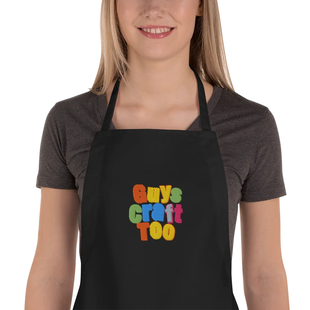 Playful 'Guys Craft Too' Embroidered Apron product image (1)