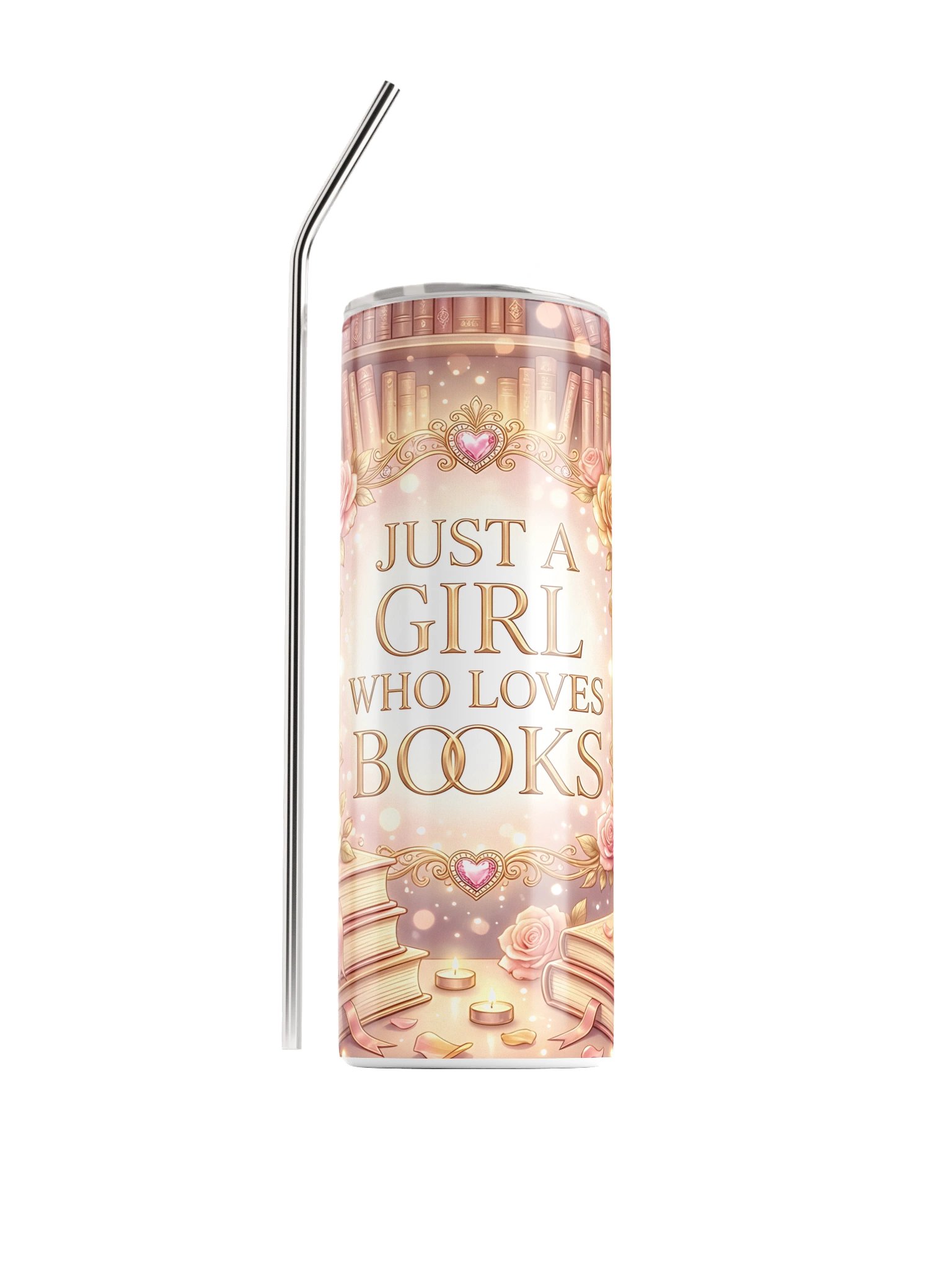 Just a Girl Who Loves Books Tumbler | Romantic Book Lover Cup product image (1)