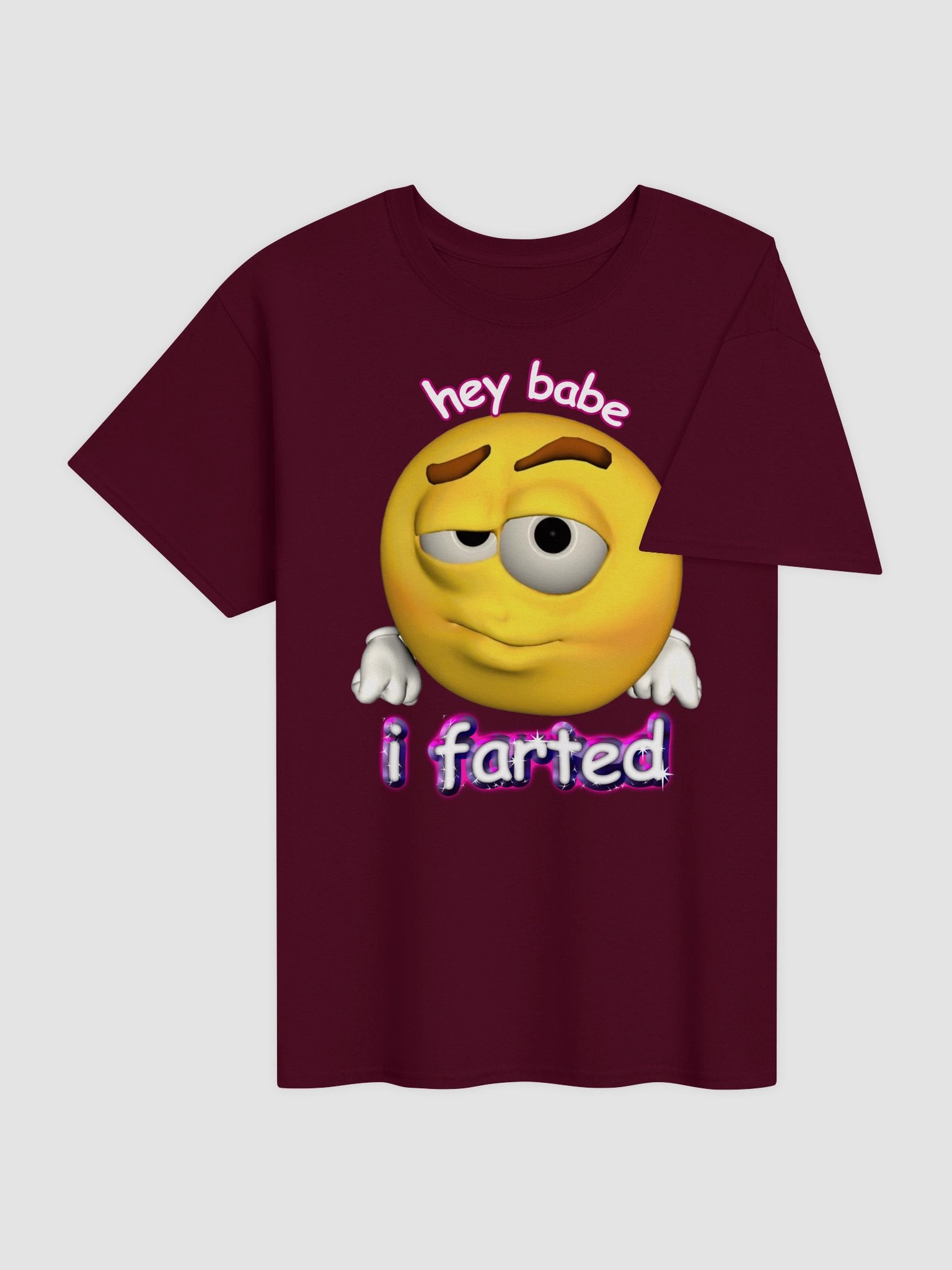 Hey babe I farted cursed emote T-shirt product image (12)