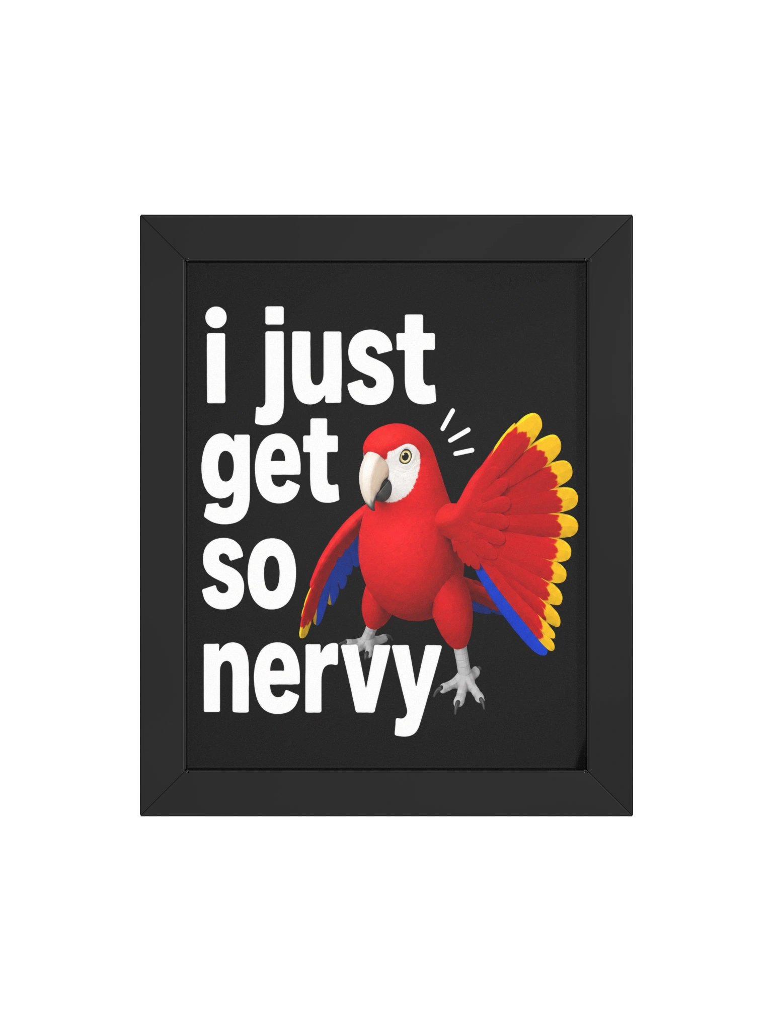 Scarlet Macaw - I Just Get So Nervy - Framed High-Quality Matte Poster product image (13)