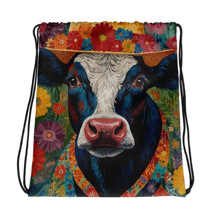 Blooming Cow All-Over Drawstring Bag product image (1)