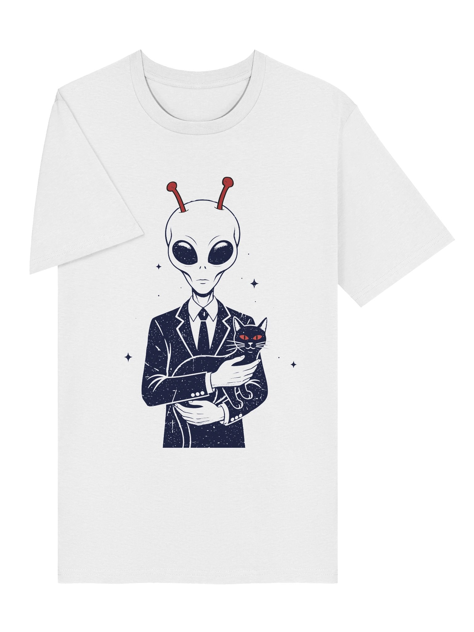 Alien Loves Cat - Galactic Encounter Organic Cotton T-Shirt product image (2)