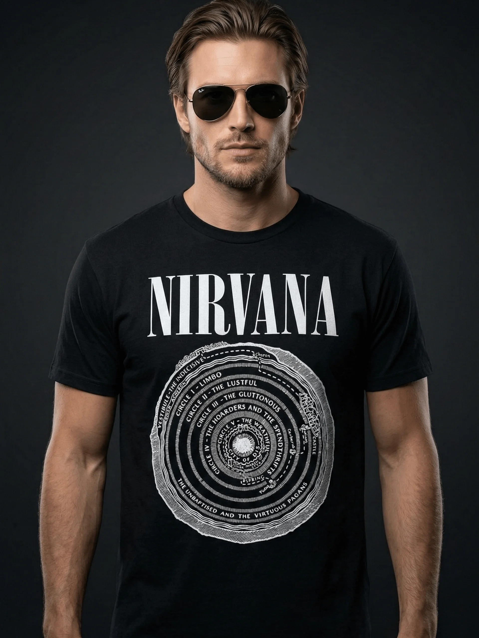 Nirvana Dante's Inferno T-Shirt | Circles of Hell Graphic Tee | Vintage Bleach Era Grunge Collector Shirt product image (1)