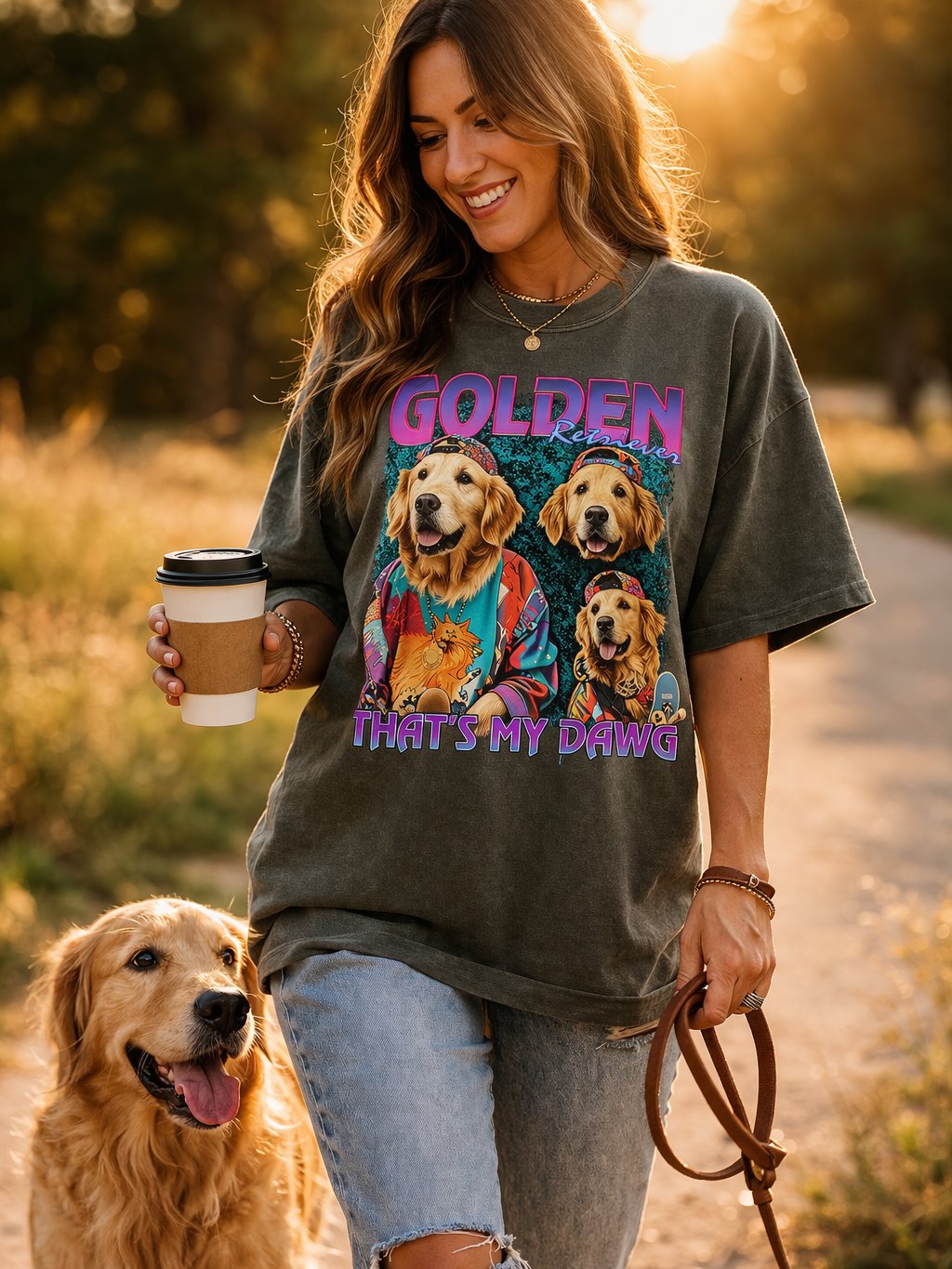 Golden Retriever That's My Dawg Shirt – Vintage 90s Bootleg Golden Retriever Comfort Colors Tee product image (1)