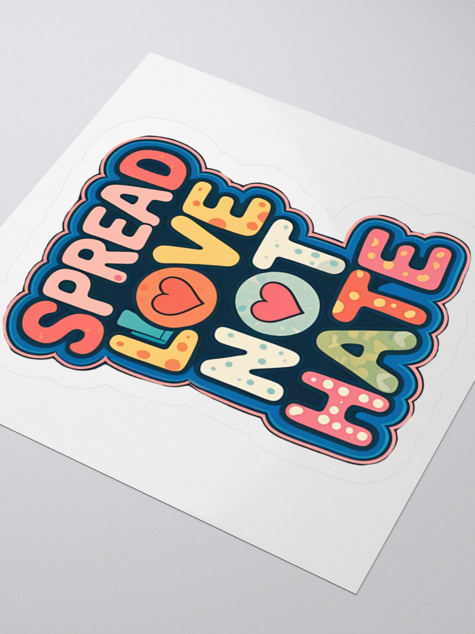 Love Not Hate kiss cut sticker product image (8)