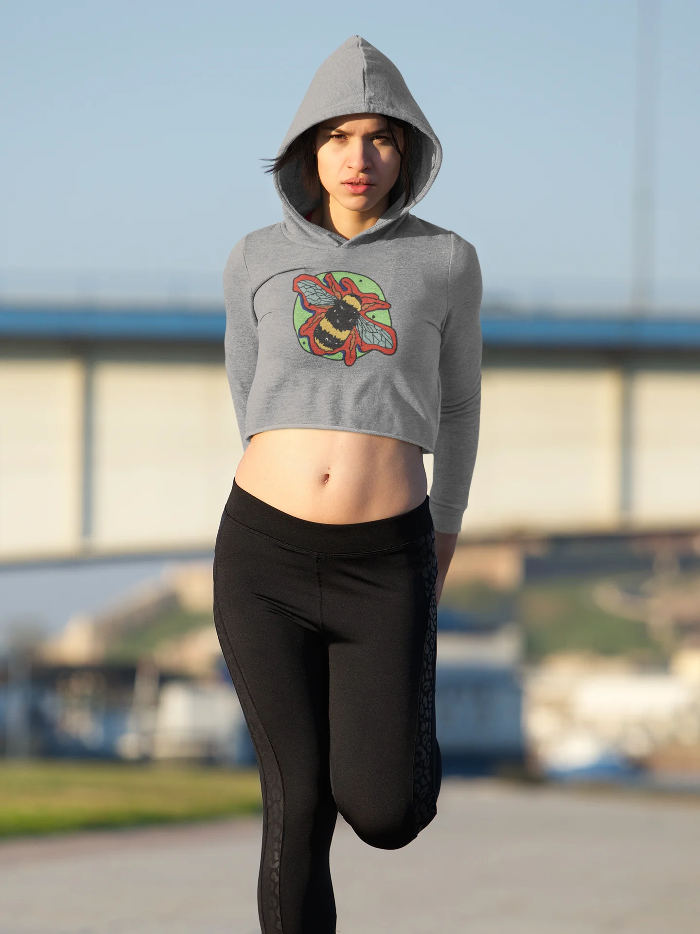 Vaporbee fleece crop hoodie product image (1)