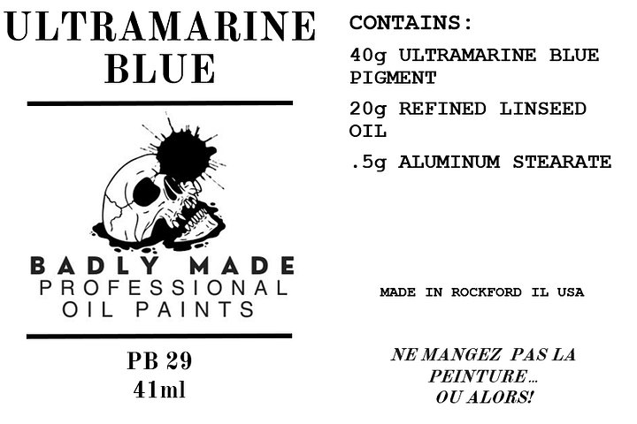 BADLY MADE PROFESSIONAL OIL PAINT ULTRAMARINE BLUE PB 29 product image (2)