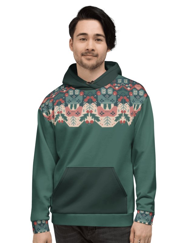 Retro Console Gamer Hoodie – Christmas Folkart Edition product image (7)