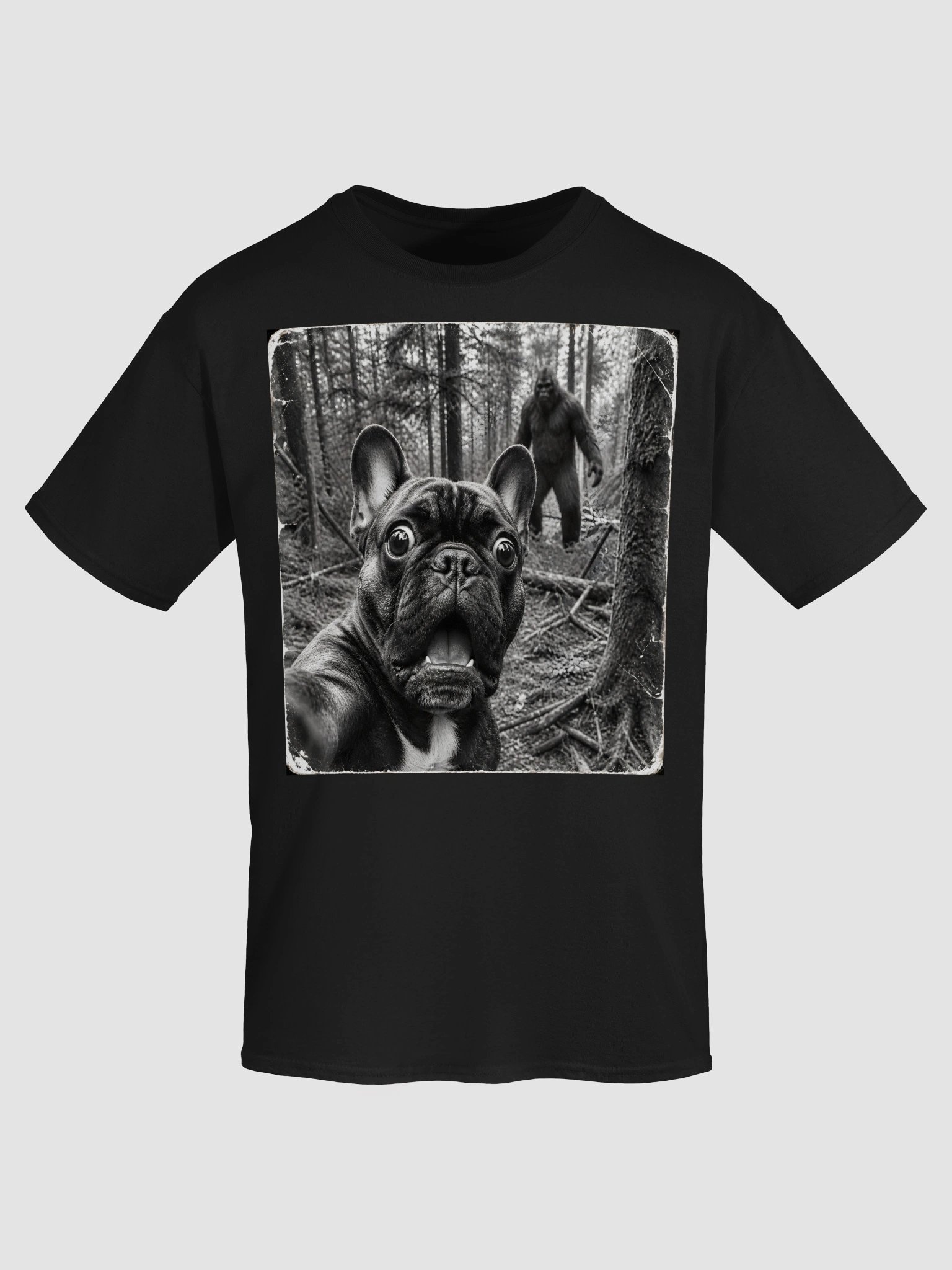 Funny Bigfoot French Bulldog Selfie Shirt - Sasquatch Frenchie Dog T-Shirt product image (2)