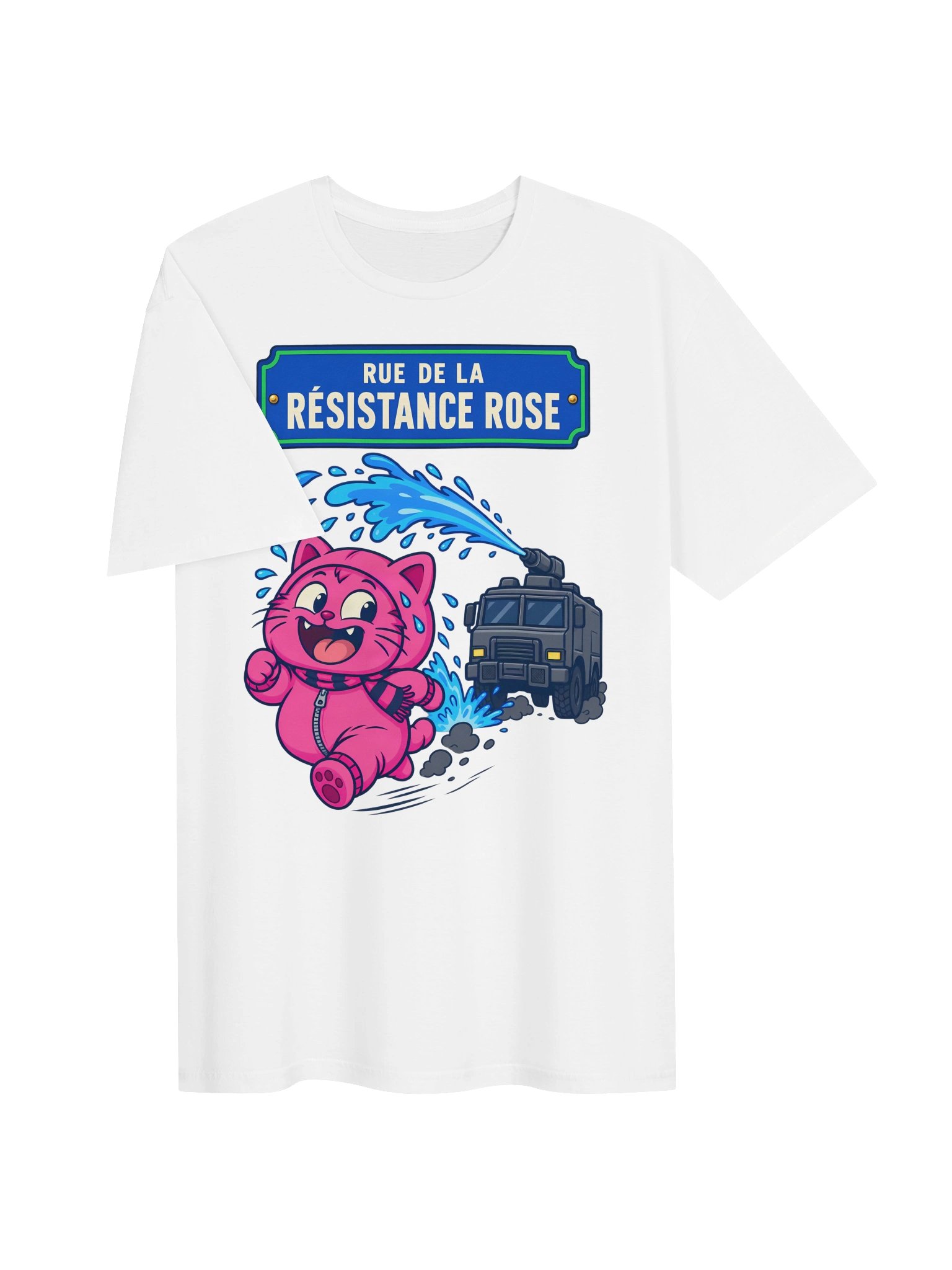 Rue de la Résistance Rose Paris Street Sign T-Shirt product image (3)