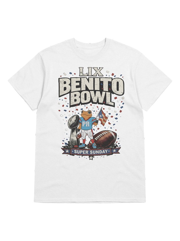 Benito Bowl LIX Super Sunday T-Shirt - Puerto Rico Football Frog Fan Jersey Design product image (1)
