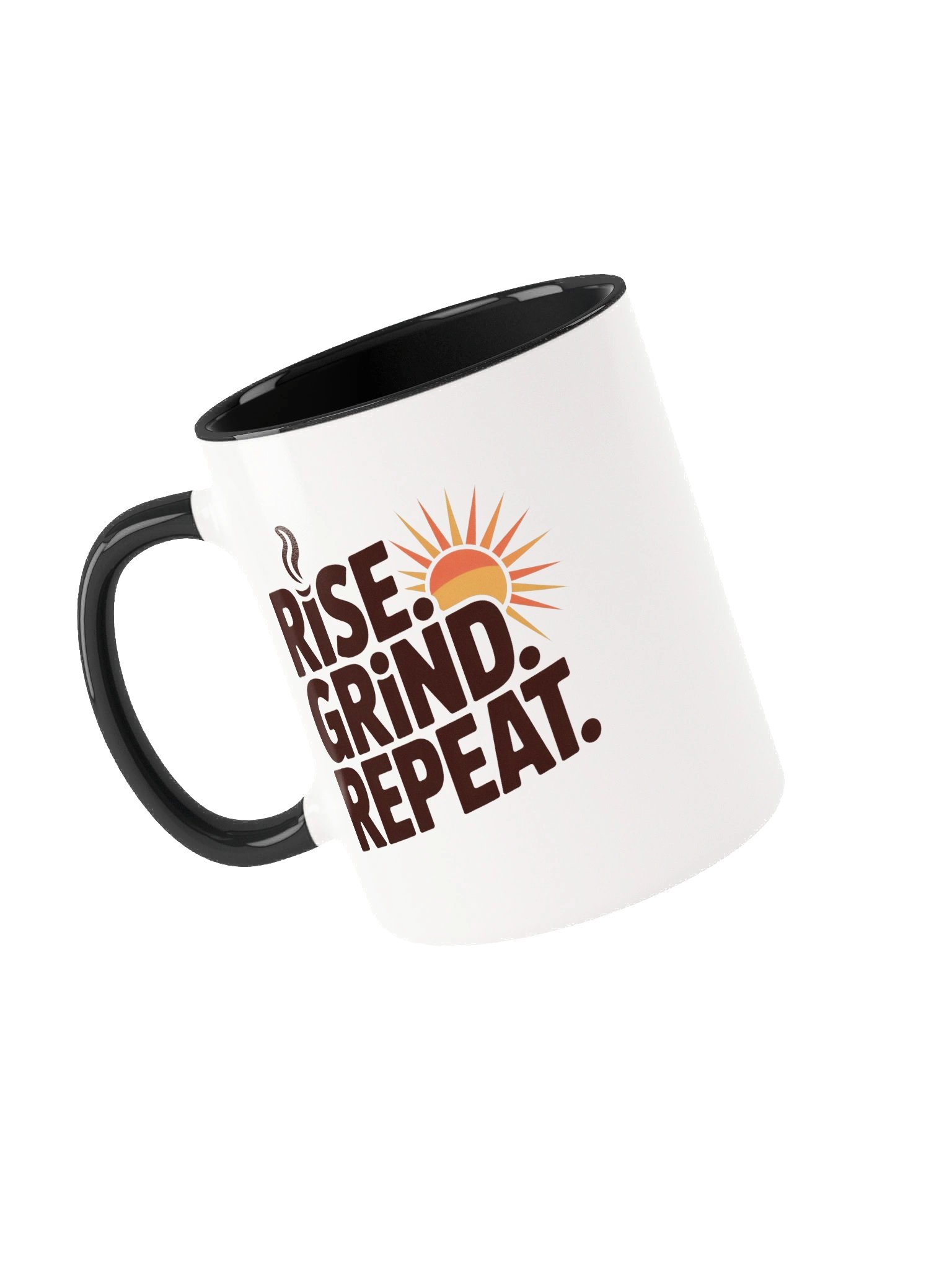 Rise Grind Repeat Motivational Coffee Mug - with Color Inside product image (3)