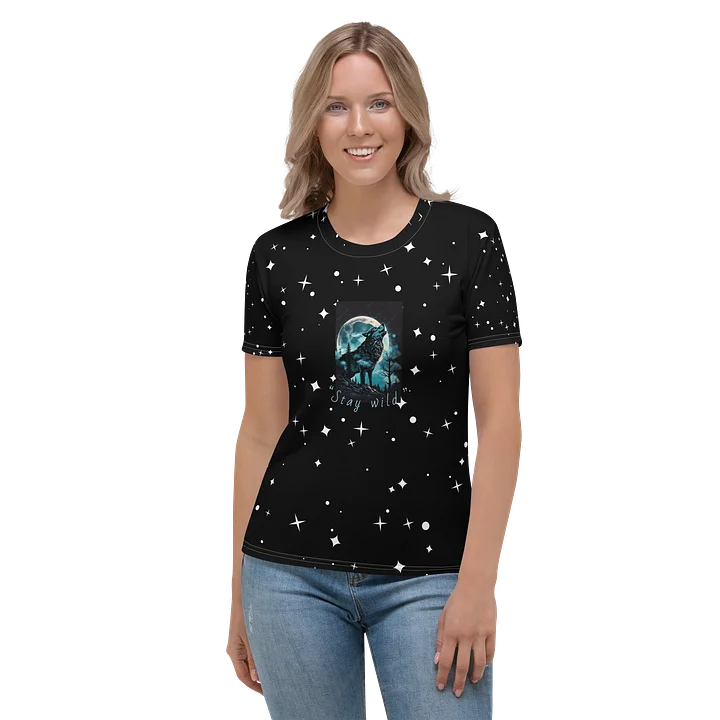 Moonlit Howl "Stay wild.” Women's All-Over Print Tee product image (2)