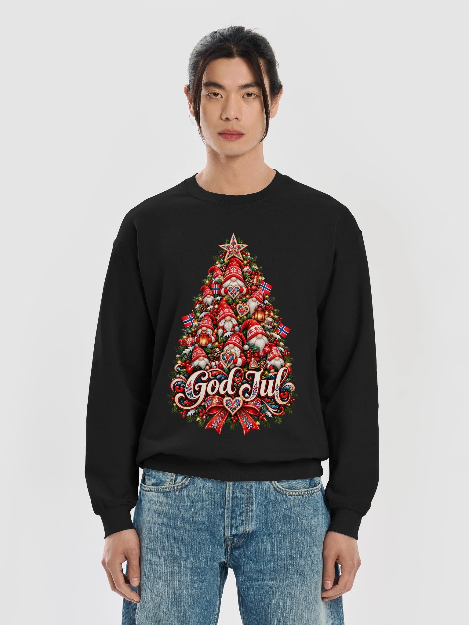 God Jul Gnome Christmas Tree Crewneck product image (44)