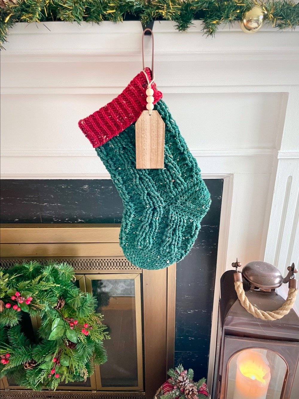 Cable Twist Crochet Christmas Stocking Pattern | Instant PDF download with Chart and Photo Tutorial product image (5)