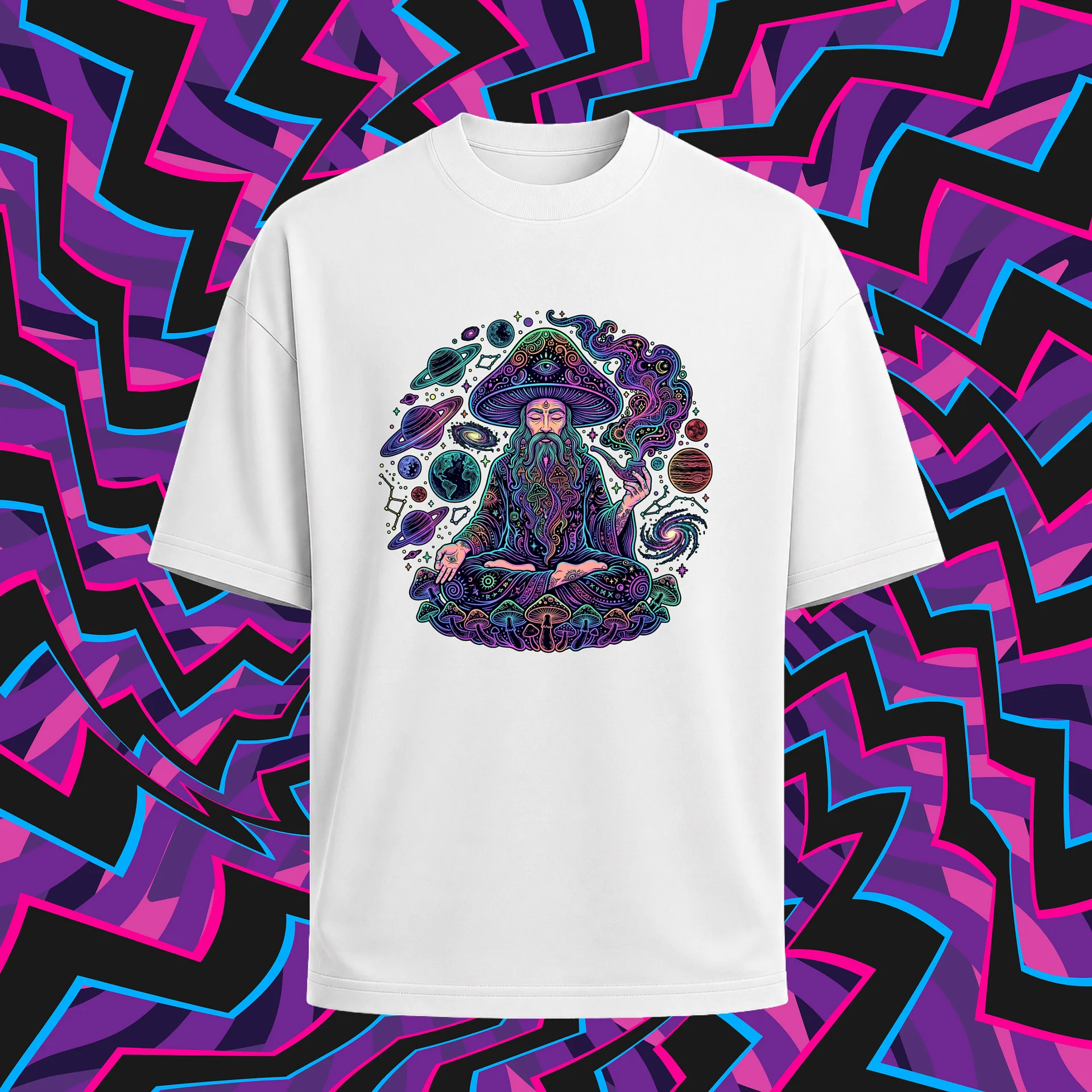 Meditating Mushroom Wizard T-Shirt product image (1)
