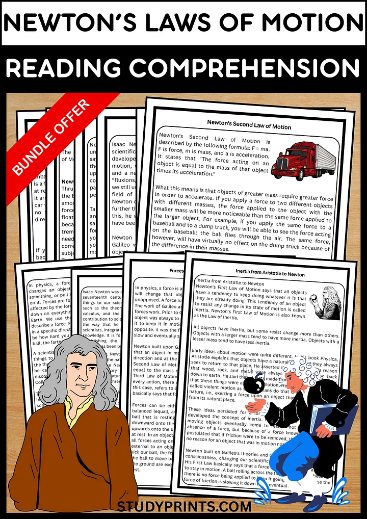 Newton’s Laws of Motion Reading Comprehension Bundle product image (1)