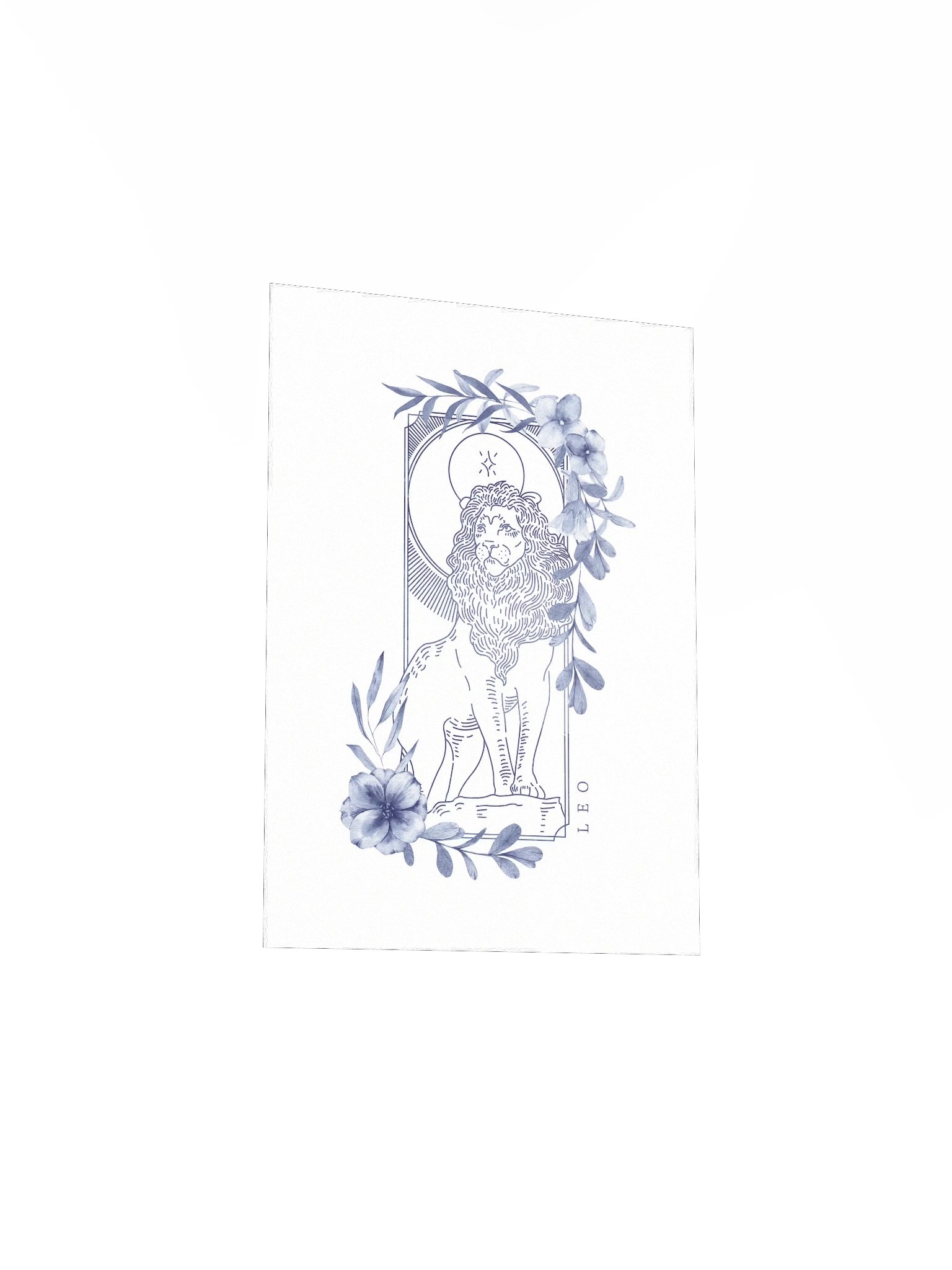 Leo Blue Line Art Zodiac Print product image (5)