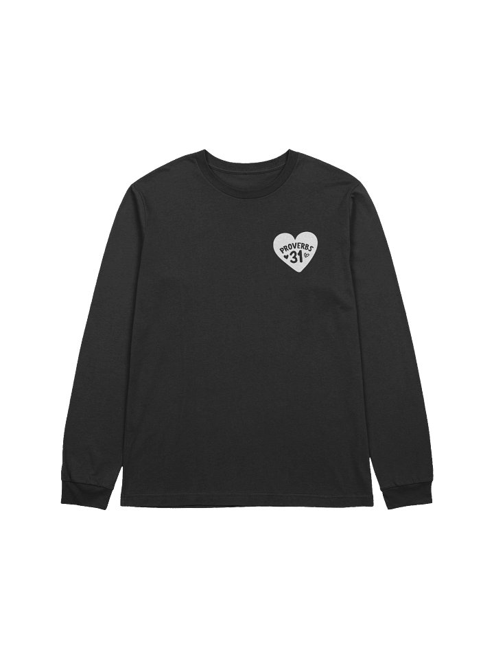Proverbs 31 long sleeve shirt-white writing product image (1)