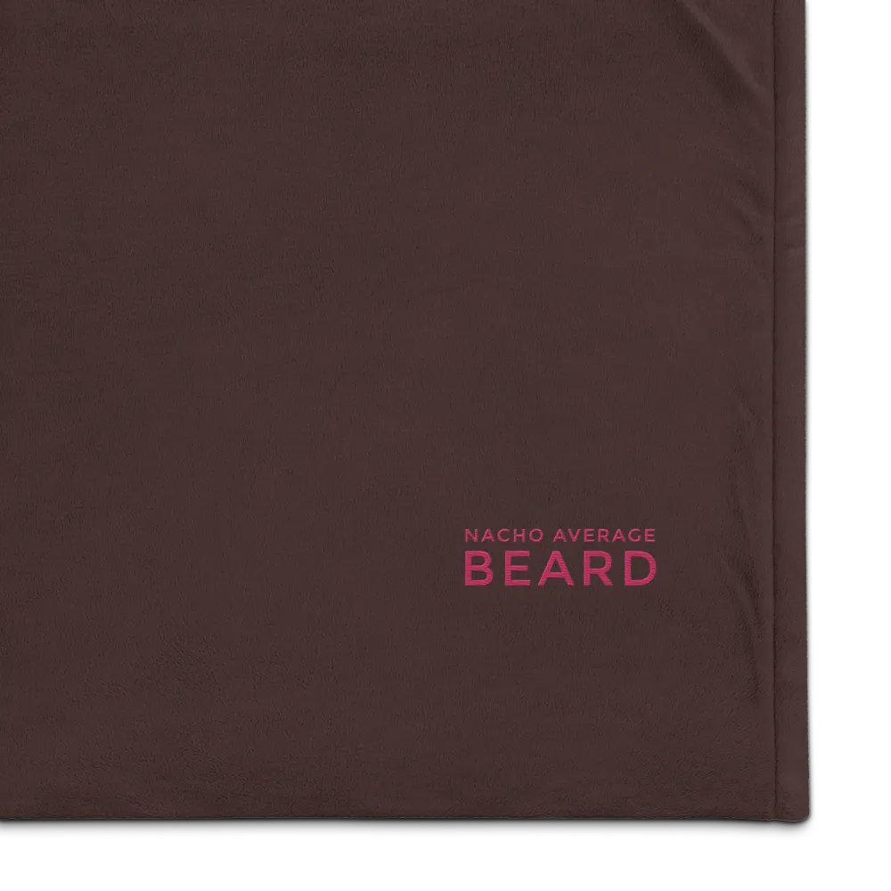 Nacho Average Beard Embroider Sherpa Blanket (Brown/ Flamingo) product image (1)