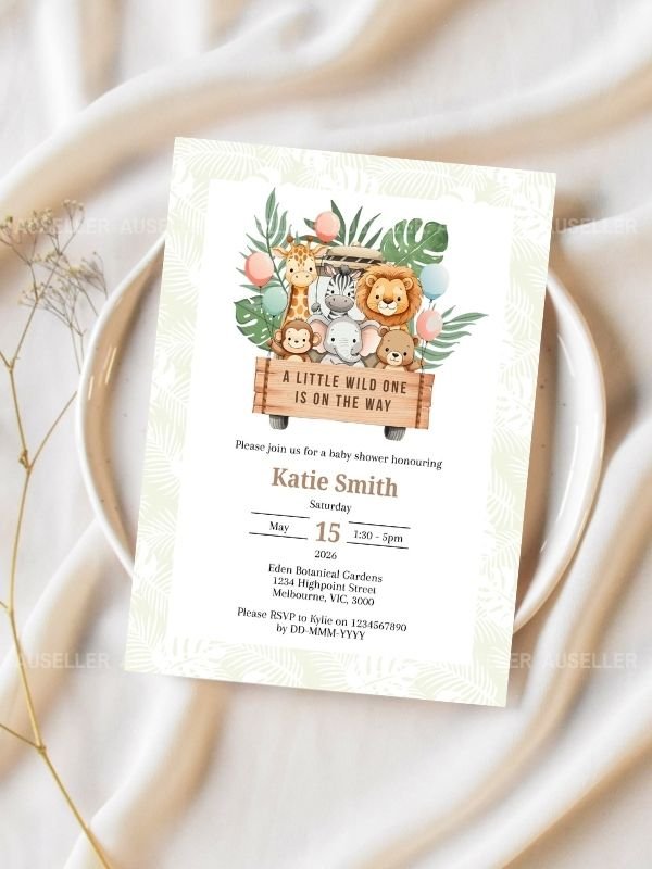 Safari Animals Baby Shower and Printable Treat Bag and Envelope product image (2)