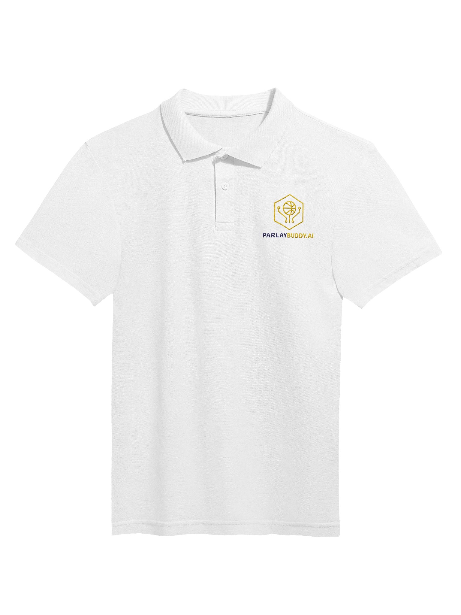 White ParlayBuddy.AI Polo product image (1)