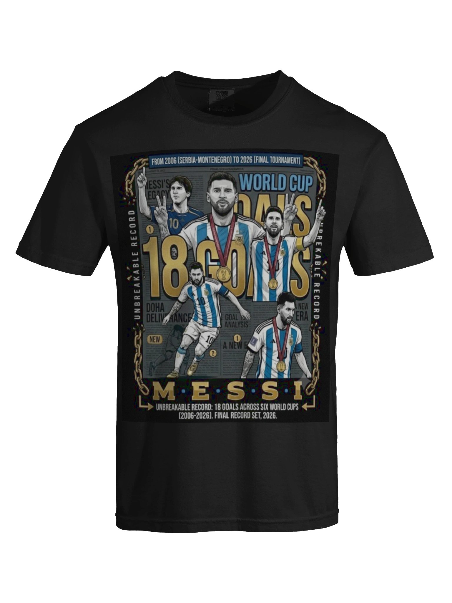 Messi 18 Goals T-Shirt - All Time World Cup Top Scorer Graphic Tee product image (57)