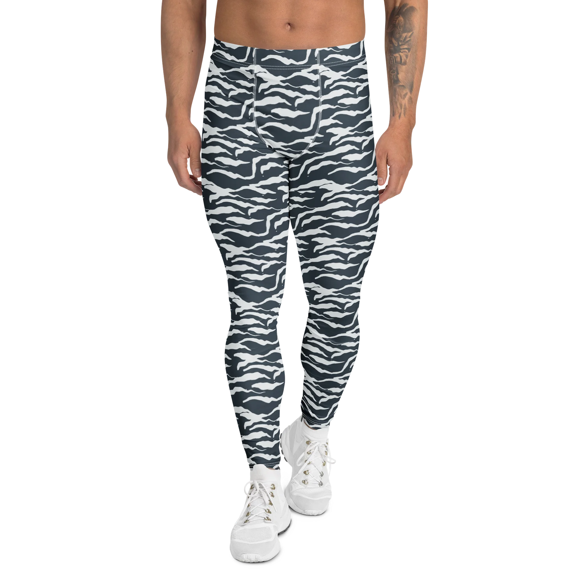 Bold Colorful Wavy Cloud Pattern Men's Leggings product image (1)