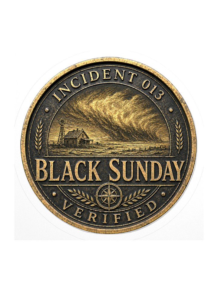 Incident 013 — Dust Storms Archive Badge Sticker product image (1)