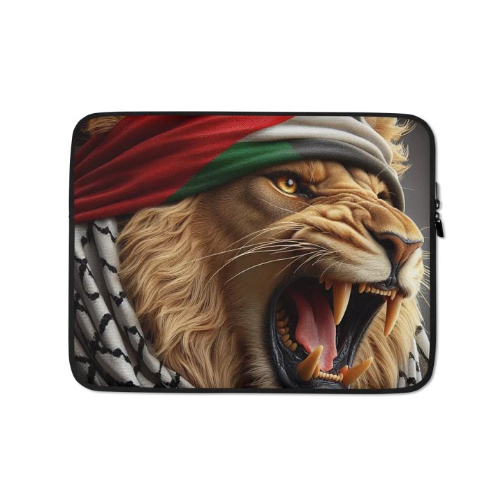 Roaring Lion Laptop Sleeve | AI Design FREE PALESTINA product image (1)