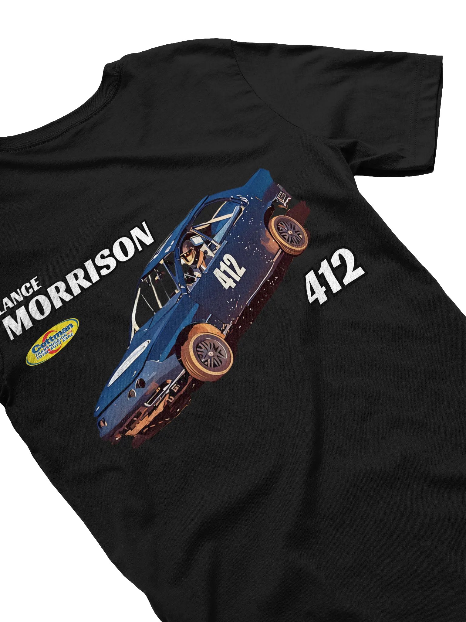 Cartoon Style Lance Morrison 412 Dirt Racing Shirt product image (45)